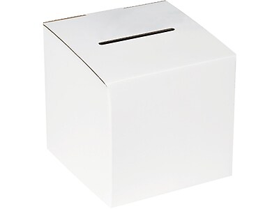 Bundle of 10 White 10 Length x 10 Width x 9-10 Height Aviditi MBALLOT Corrugated Ballot Box 